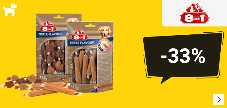 8 in 1 hondensnacks 33% korting